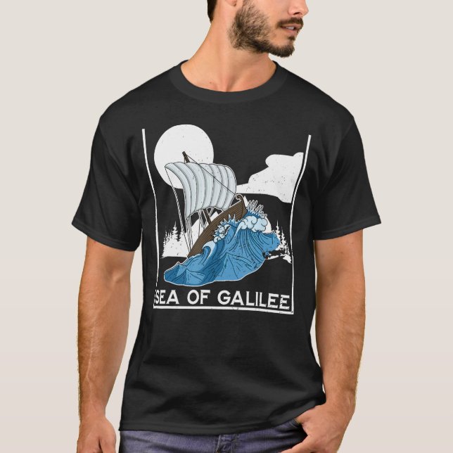 T-shirt Galilee seas storms religious Christians Christian (Devant)