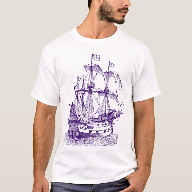 T-shirt Gallion - Violet profond (Devant)