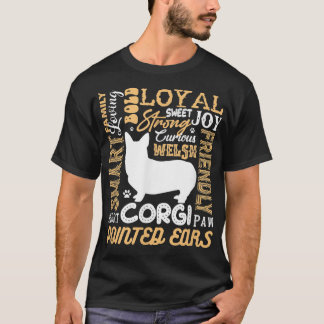 T-shirt Gallois Corgi Amateurs Chien Aimer Loyal Sweet Joy
