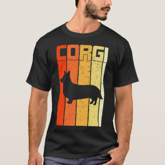 T-shirt Gallois Corgi Chien Retro Style Vintage Stripes161