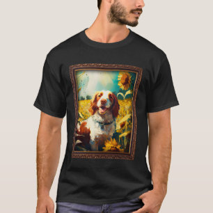 T-shirt Gallois Springer Spaniel Peinture Fleur de Tournes