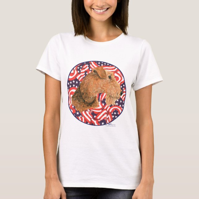T-shirt Gallois Terrier patriotique États-Unis (Devant)