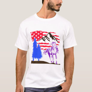 T-shirt Galloping Wild Mountain Horse