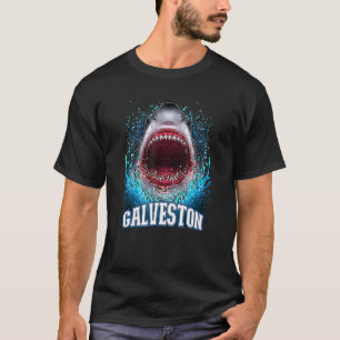T-shirt Galveston Texas Vacances Great White Shark Beach T