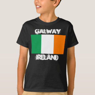 T-shirt Galway, Irlande avec drapeau irlandais Boys