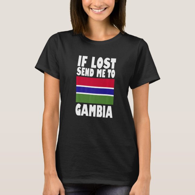 T-shirt Gambia Flag Design  If lost send me to Gambia Prem (Devant)