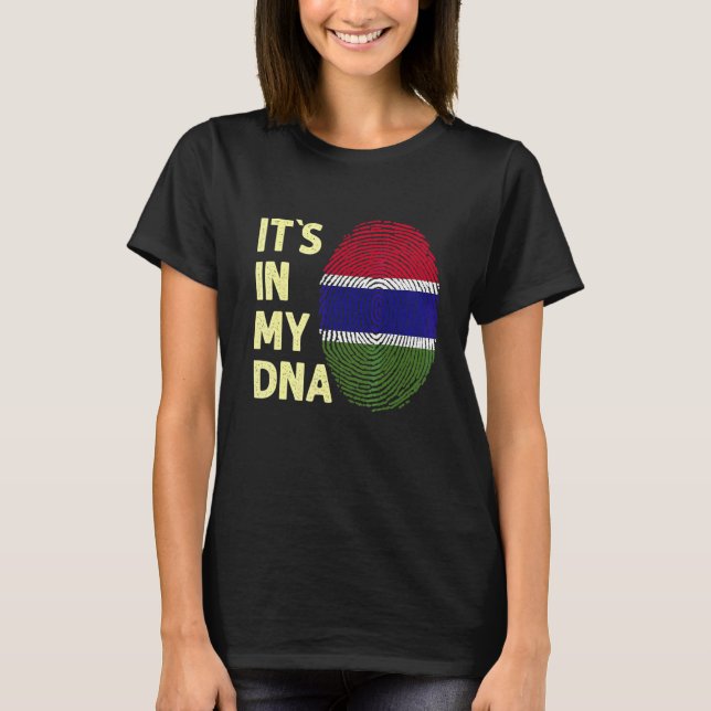 T-shirt Gambie Dans Mon Adn Équipe Gambie Drapeau Gambie 1 (Devant)