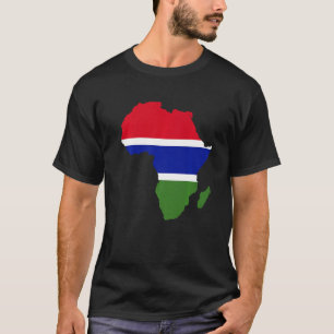 T-shirt Gambie Drapeau Afrique Continent Silhouette Cadeau