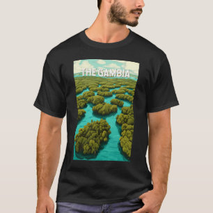 T-shirt Gambie Illustration Travel Art Vintage