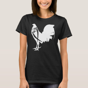 T-shirt Game Fowl Gallegos Rooster Poulet blanc galet soja