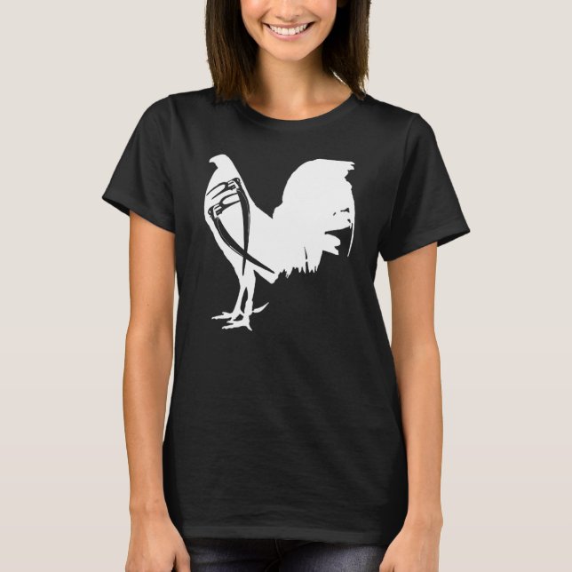 T-shirt Game Fowl Gallegos Rooster Poulet blanc galet soja (Devant)