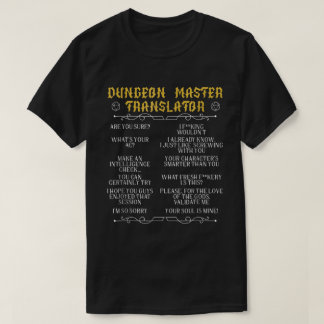 T-shirt Game Master Translator RPG Tabletop Humor Tee