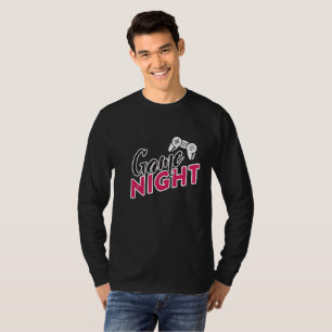 T-shirt Game Night avec contrôleur de jeu rose et noir