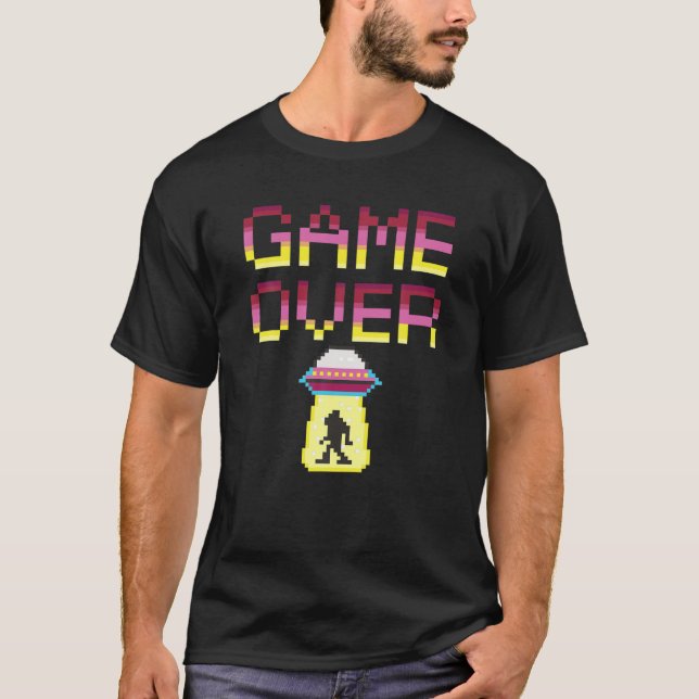 T-shirt Game Over, Bigfoot, Enlèvement d'Aliens (Devant)