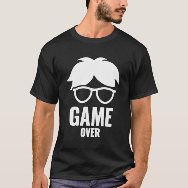 T-shirt Game Over Funny Gamer Nerd Gaming  Discreet Small (Devant)
