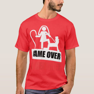 T-shirt Game Over Il a épousé la fête de mariage du marié