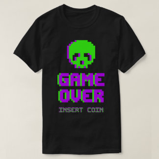 T-shirt Game Over Pixel Art Skull