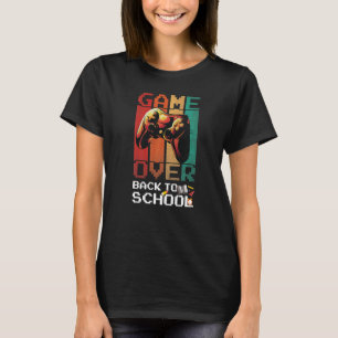 T-shirt Game Over Retour à l'école Jeu vidéo Niveau supéri