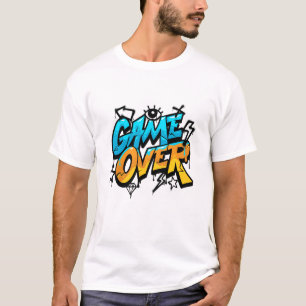 T-shirt Game Over - Typographie de Graffiti d'Art de Rue R