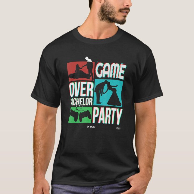 T-shirt Game Overs Bachelor Party Stag Night Marriage Idea (Devant)