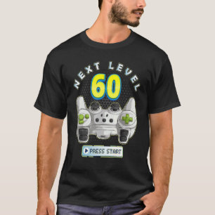 T-shirt Gamer 60e Anniversaire Prochain Niveau 60 Contrôle