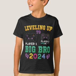 T-shirt Gamer Big Brother   Leveling Up to Big Bro