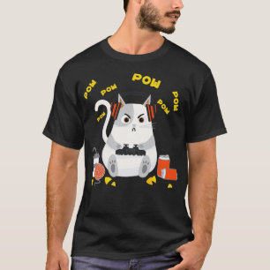 T-shirt Gamer Cat Funny Video Game Design