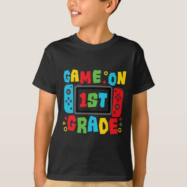 T-shirt Gamer Ck To School First Day Grade Team 1st Grade  (Devant)