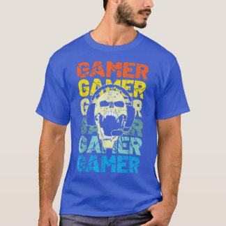T-shirt Gamer Crâne Vidéo Vintage Jeu Jeu Lover T-Shir