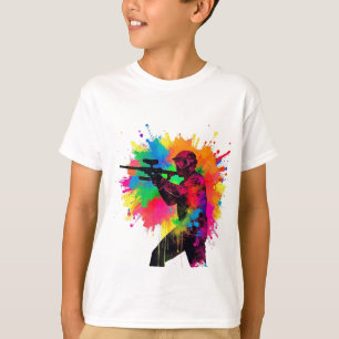 T-shirt Gamer de Paintball Conception colorée