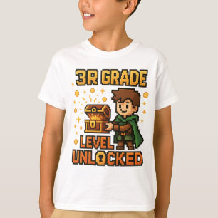 T-shirt Gamer déverrouillé de niveau 3e - Pixel Ad