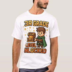 T-shirt Gamer déverrouillé de niveau 3e - Pixel Ad