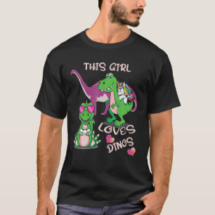 T-shirt Gamer Dinosaures Joli Design Cette Fille Aime Les