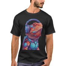 Gamer Dragon Barbu Cyberpunk Lézard Néon