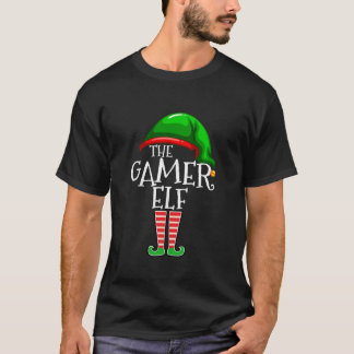 T-shirt Gamer Elf Family Matching Group Cadeau de Noël Vid