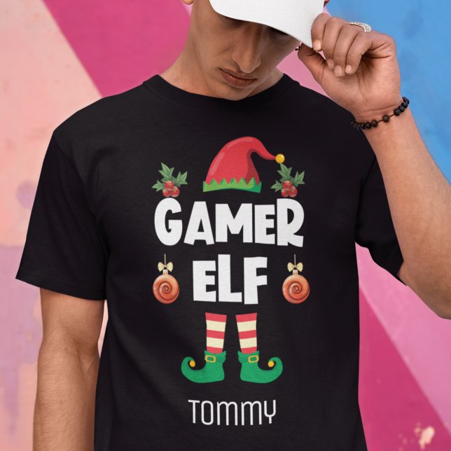 T-shirt Gamer elf fun ironique Noël nom de la famille (Créateur téléchargé)