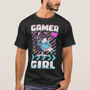 T-shirt Gamer Girl Chibi Anime Jeux Stuff Jote Vidéo
