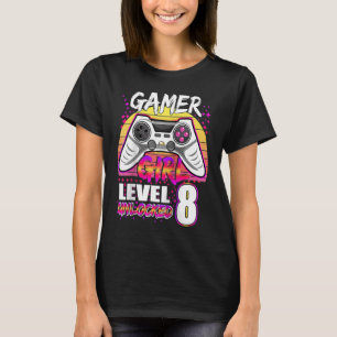 T-shirt Gamer Girl Level 8 Video Game 8th Birthda