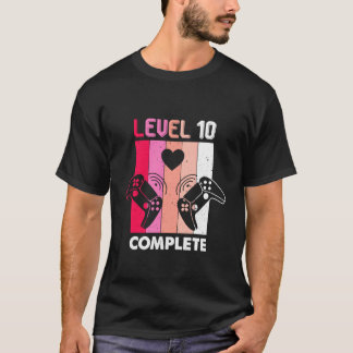 T-shirt Gamer Girl Niveau 10 Terminé Drôle 10ème Mariage A