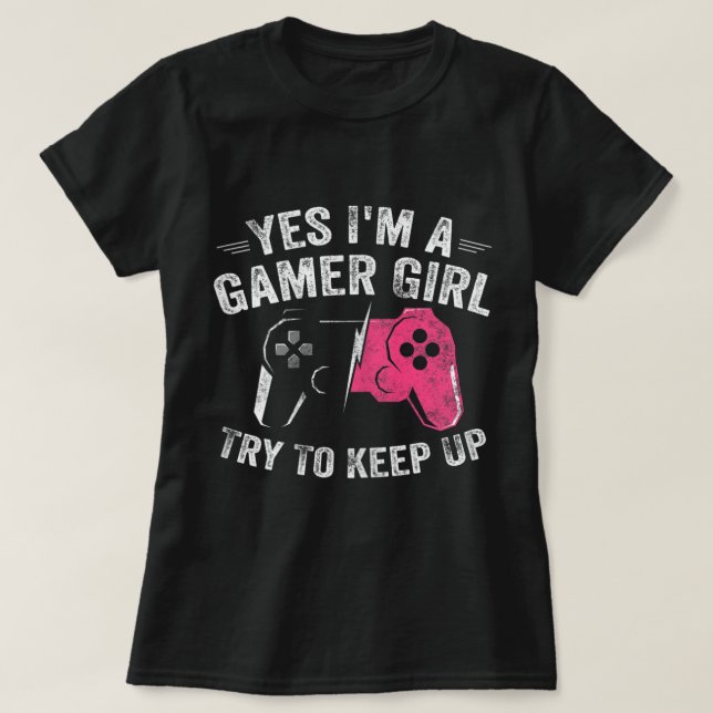 T-shirt Gamer Girl Power Design for Video Game Lovers (Design devant)