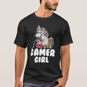 T-shirt Gamer Girl Unicorn Jeu Vidéo mignonne Jeu Femme Gi