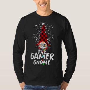 T-shirt Gamer Gnome Buffalo Plaid Matching Family Chri