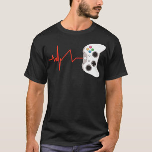 T-shirt Gamer Heartbeat Cadeau Pour Lover De Jeux Vidéo