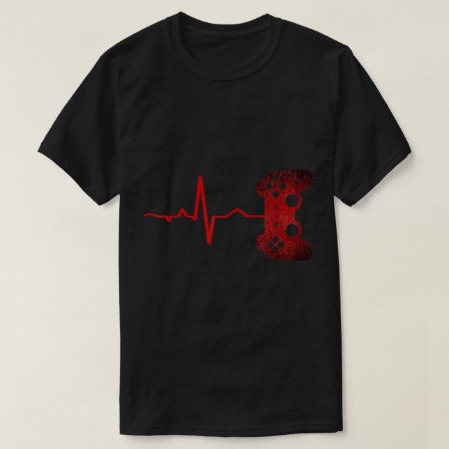 T-shirt Gamer Heartbeat Controller Design (Design devant)