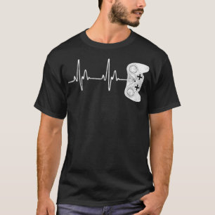 T-shirt Gamer Heartbeat Jeux Vidéo Jeu Lover Hommes garçon