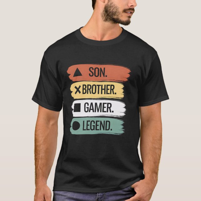 T-shirt Gamer Legend Son Brother Game Contrôleur de jeu vi (Devant)