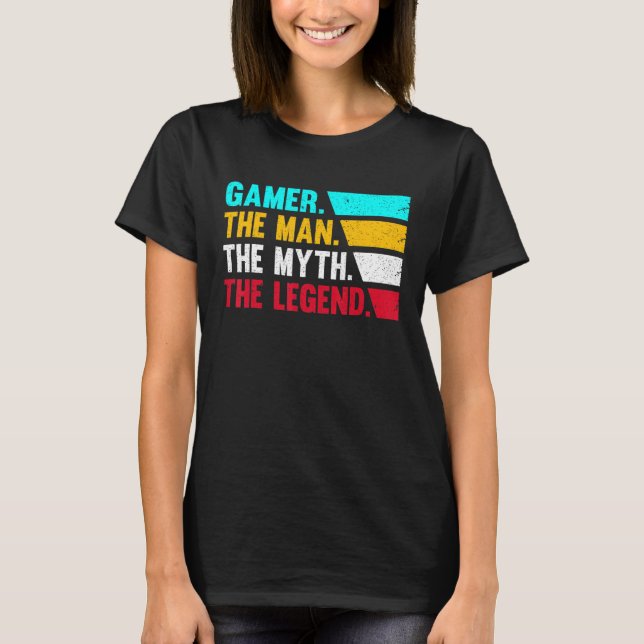 T-shirt Gamer Man Myth Légende Amusants Cool Vidéo Jeu Hom (Devant)