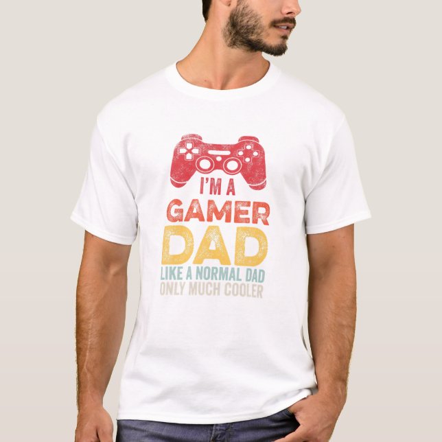 T-shirt Gamer Papa Funny Video Gaming (Devant)