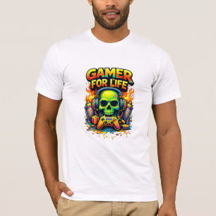 T-shirt Gamer Pour La Vie – Conception De Gaming Bold Skul