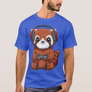 T-shirt Gamer Red Panda Jeu en ligne Ordinateur Vidéo Jeu